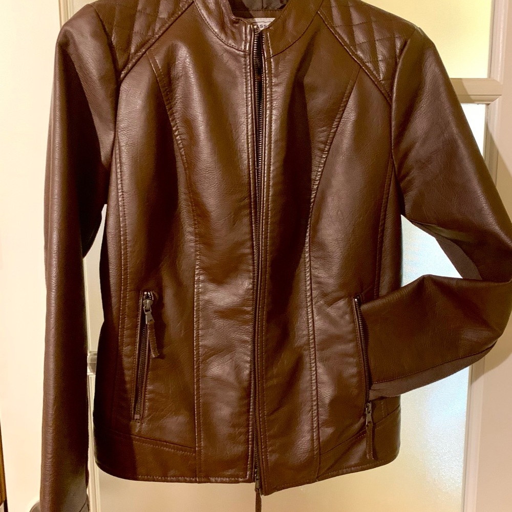 G. H. Bass & Co Faux Leather Moto Jacket